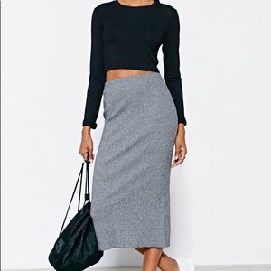 “Silence + Noise” Ribbed Liza Midi Skirt